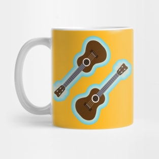 Ukelele with colourful border Mug